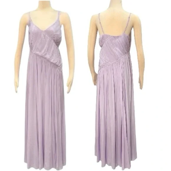 Trina Turk Women's Asymmetrical Pleated Cherry Grove Purple Maxi Dress Medium - Picture 11 of 14